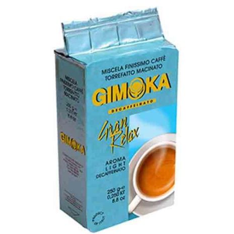 Молотый кофе Gimoka Gran Relax Decaffeinato 250 г. Италия (Джимока без кофеина)