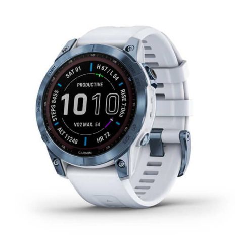 Смарт-часы Garmin Fenix 7 Sapphire Solar Mineral Blue DLC Titanium with Whitestone Band (010-02540-24)