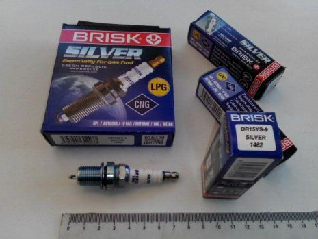 Свічка запалювання BRISK Silver DR15YS9 (Lanos 1.6) (для газ.оборуд.) к-т, Чехія