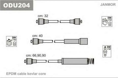 Провід запалювання JANMOR ODU204 (к-т) Opel