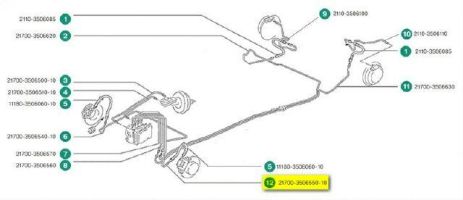 Трубка тормозная стальная ВАЗ 2170, Бизнес-Приоритет (21700-3506550) передняя левая/ABS (2170-3506550-10)