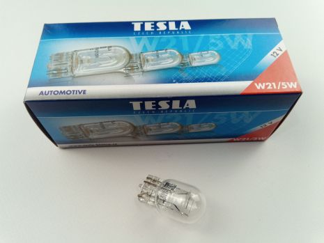 Лампа безцокольна TESLA 12V W21/5W (B62401) (10 шт. в уп.) ціна за 1 шт