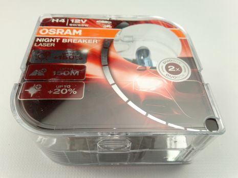 Лампа OSRAM H4 12v 60/55-43 Night Breaker Laser (+ 150 %) (64193 NL) vapor (64193NL-HCB)