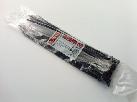 Хомут пластиковый APRO 400х5 (100 шт. в уп.) черный, 1 УПАКОВКА (CT-B5400)