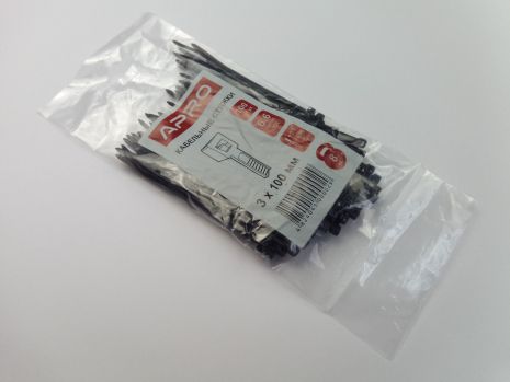 Хомут пластиковый APRO 100х3 (100 шт. в уп.) черный, 1 УПАКОВКА (CT-B3100)