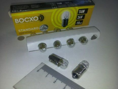 Лампа з цоколем BOCXOD 24V T4W (84404) (10 шт. в уп.) ціна за 1 шт.