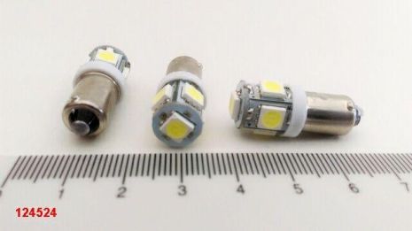 Лампа світлодіод с/ц 24V T4W BA9s 5SMD біла