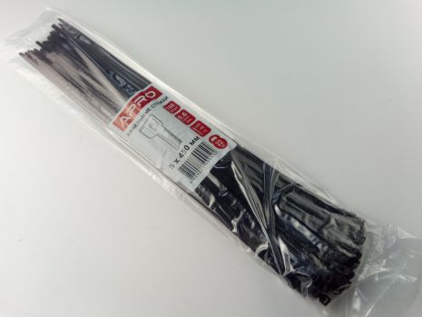 Хомут пластиковий APRO 450х5 (100 шт. в уп.) чорний, 1 УПАКОВКА (CT-B5450)
