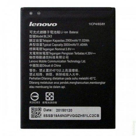 Акумулятор Lenovo A7000, K3 Note, K50 (BL243) [Original PRC] 12 міс. гарантії