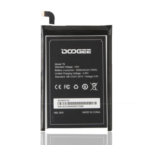 Акумулятори для Doogee T6 6250 mAh [Original PRC] 12 міс. гарантії