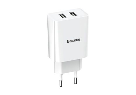 Зарядное устройство Baseus 2 USB 10.5W 2A CCFS-R White