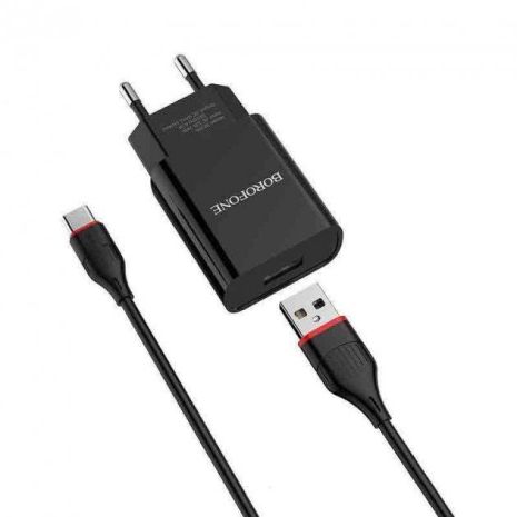 Зарядний пристрій Borofone BA20A Micro 1USB 2.1A Black