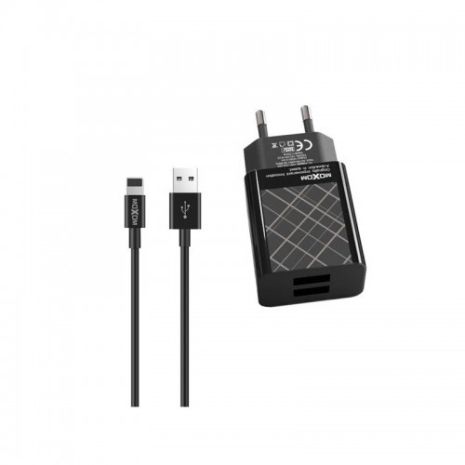 Зарядний пристрій Moxom MX-HC22 2.4A 2USB + Cable Lightning Black