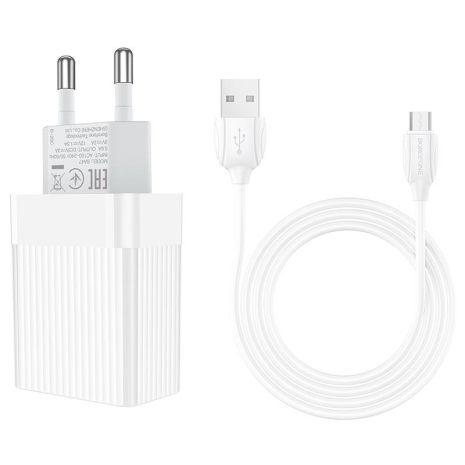 Зарядное устройство Borofone BA47A Mighty QC3.0 Micro White