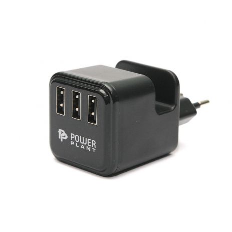 Зарядное устройство PowerPlant W-360 3xUSB: 220V, 3.4A