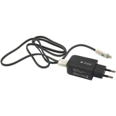 Зарядний пристрій PowerPlant W-280 USB 5V 2A Lightning LED