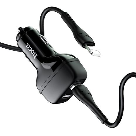 Автомобільне ЗУ Hoco Z36 Leader Lightning 2USB Black