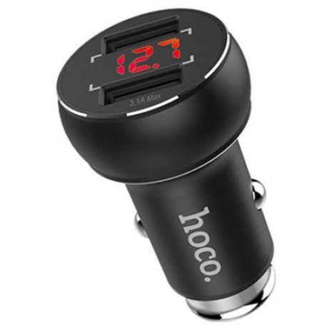 Автомобильное ЗУ Hoco Z22 LED 2 USB Black