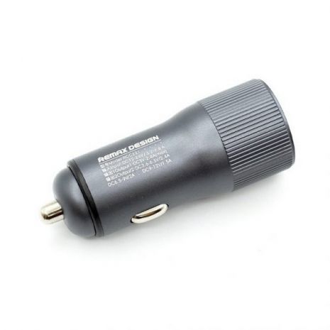 Автомобільне ЗУ Remax RCC-221 Retour 3.0A 2USB Quick Charge dark grey