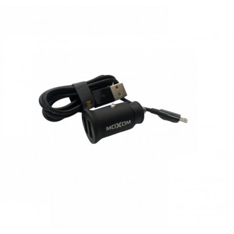 Автомобільне ЗУ Moxom MX-VC03 2.4A 2USB + Cable microUSB Black