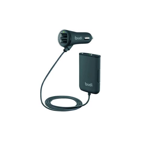 Автомобільне ЗУ Budi M8J068 7.2A 4USB/Lightning