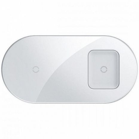 Бездротове ЗУ Baseus Simple 2in1 (WXJK-02) White (Phone + Pods)