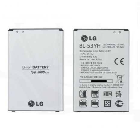 Акумулятори для LG G3, D855, D853, D850, D851, VS985, D830, D858, F400, F400L, F400S, F400, D690, G3, BL-53YH