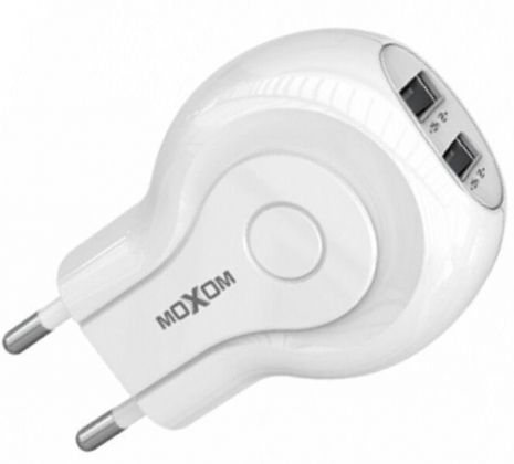 Зарядное устройство Moxom MX-HC01 2.4A 2USB + Cable Lightning White
