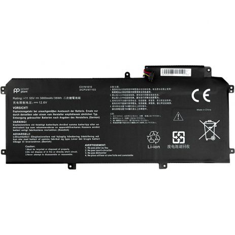 Акумулятори PowerPlant для ноутбуків Asus Zenbook UX330 (C31N1610) 11.55V 3000mAh