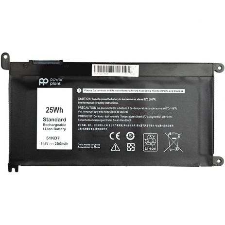 Акумулятори PowerPlant для ноутбуків DELL Chromebook 3180 (51KD7) 11.4V 2200mAh