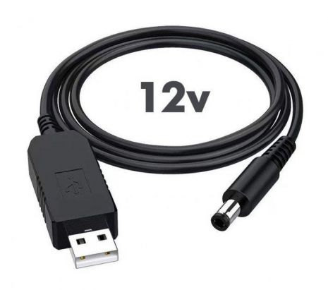 Кабель USB 5V на DC 12V 5.5 х 2.1 мм, 0,5А для роутера и др. от Power Bank