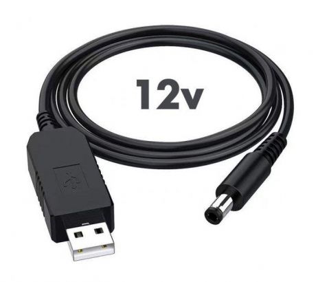 Кабель підвищує USB 5V на 12V DC 5.5 х 2.1 мм, 0,5А для роутера та ін.