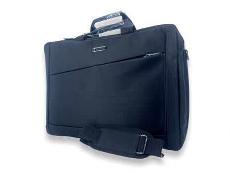 Сумка для ноутбука 8617 на 2 відділення, кармани, знімний ремень розміри: 45*33*10 см, чорна