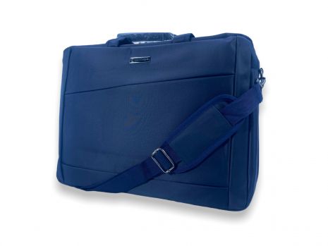 Наплечная сумка для ноутбука 8617 на 2 отделения, карманы, съемный ремень размеры: 45*33*10 см синий