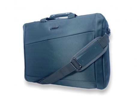 Наплечная сумка для ноутбука 8617 на 2 отделения, карманы, съемный ремень размеры: 45*33*10 см, серый