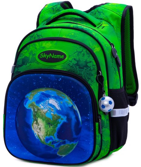 Школьный рюкзак для мальчика R3-239 вентиляция спинки, Winner One/SkyName размер: 30*18*37см,зеленый