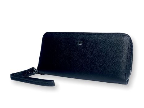 Мужской клатч портмоне натуральная кожа "H" 139 два основных отдела размер: 20*10*4 см черный