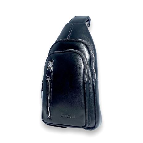 Сумка через плечо слинг мужская B1105 два отдела дополнительный карман размер:30*16*7см черный