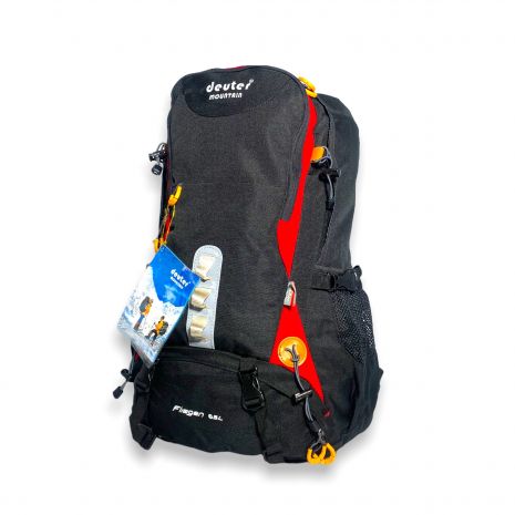 Рюкзак туристический 701-C, два отдела внутренние карманы, нижний карман. стяжки, размер 55*35*20см черный