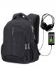 Рюкзак SkyName 90-119 молодіжний для хлопчика USB, розмір 36*19*44 см чорний