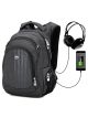 Рюкзак SkyName 90-130 молодежный для мальчика, подростковый разъем USB, разм.33*19*44см серый