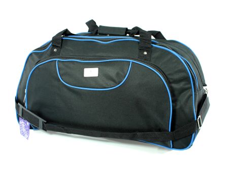 Дорожная сумка на колесах DingZri T2801B телескопическая ручка два отдела плечевой ремень роз.65*35*35черная