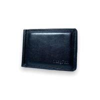 Затискач гаманець для купюр YangFan із шкірзамінника відділення для монет розмір:11*8*2 см чорний