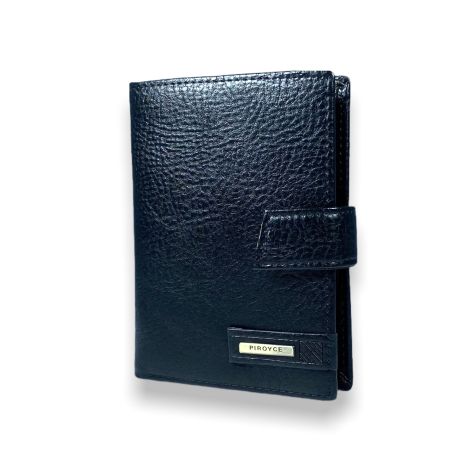 Чоловічий гаманець Piroyce 302B із шкірзамінника 2 відділення застібка-кнопка розмір:14*10*3 см чорний