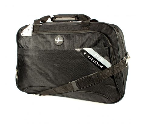 Дорожная сумка SYBW один отдел две кармана на лицевой стороне съемный ремень размер: 54*34*21 см черная