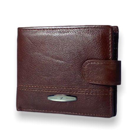 Чоловічий гаманець Tailan коричневий натуральна шкіра два відділи для купюр розмір:12*10*2 см крімсон