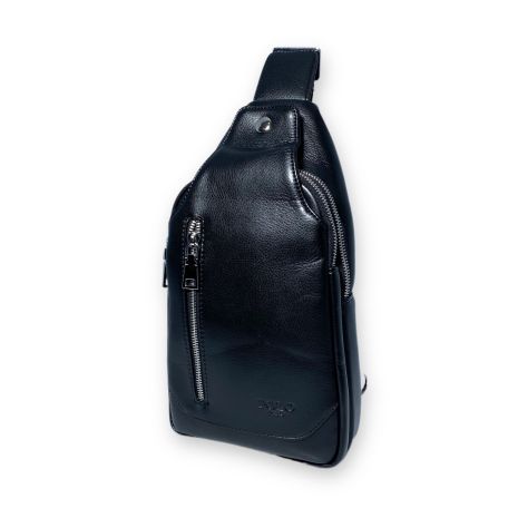 Сумка-слинг через плечо из экокожи мужская "Polo", 1 отдел, дополнительные карманы, размер: 30*16*8 см черная
