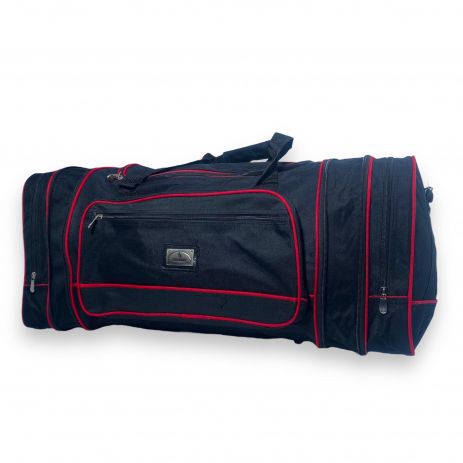 Дорожная сумка с расширением длины FENJIN одно отделение боковые карманы размер: 60(70)*30*30 см черно-красная