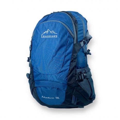 Туристический рюкзак "Leadhake", 35 л, два отдела, чехол от дождя, жесткий каркас, размеры: 50*35*20 см, синий