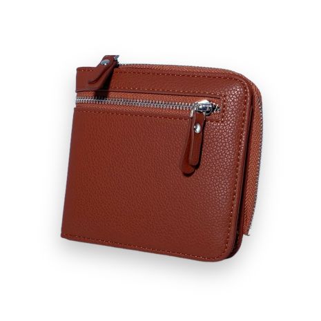 Жіночий гаманець екошкіра зовнішнє відділення 4 осередки для карток розмір: 12*11*3 см коричневий
